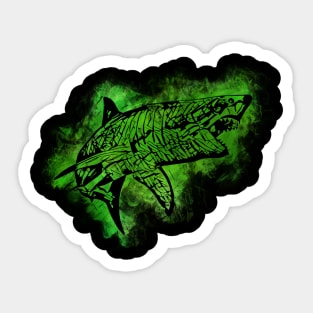 Shark - Green Sticker